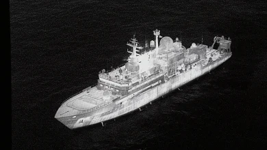 UK accuses Russian spy ship of pointing lasers at pilots watching vessel