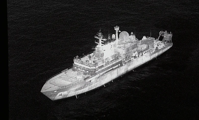 UK accuses Russian spy ship of pointing lasers at pilots watching vessel