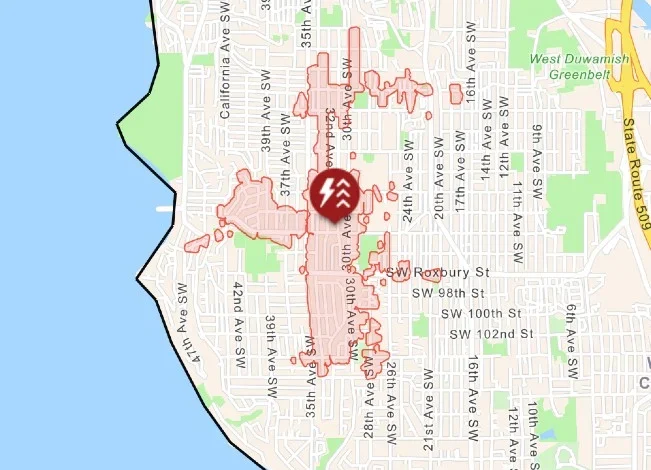 UPDATE: Power outage in south West Seattle; many restored after hour and a half