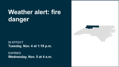 UPDATE: Weather alert for North Carolina until Wednesday evening, says the NWS