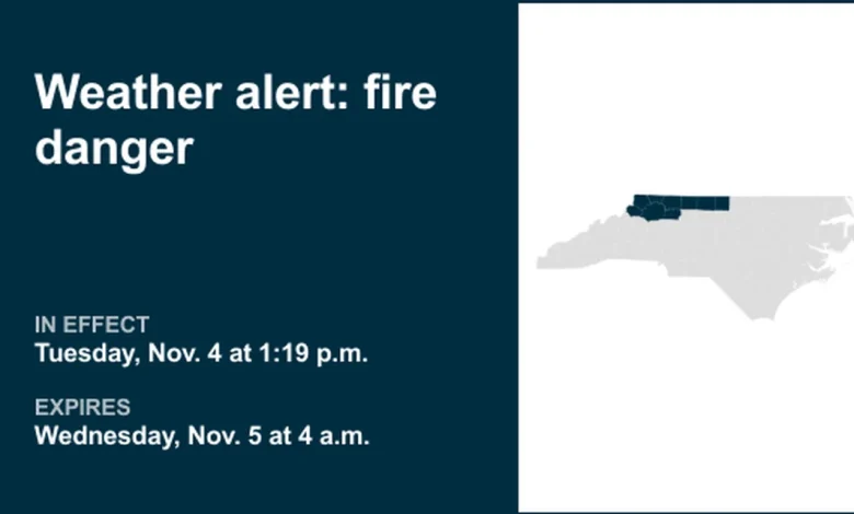 UPDATE: Weather alert for North Carolina until Wednesday evening, says the NWS