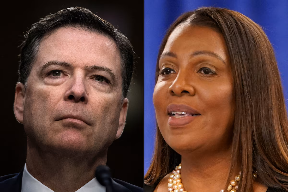 U.S. judge dismisses James Comey, Letitia James indictments