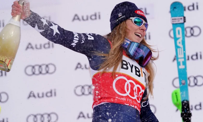US ski star Shiffrin wins 2nd straight World Cup slalom of Olympic season