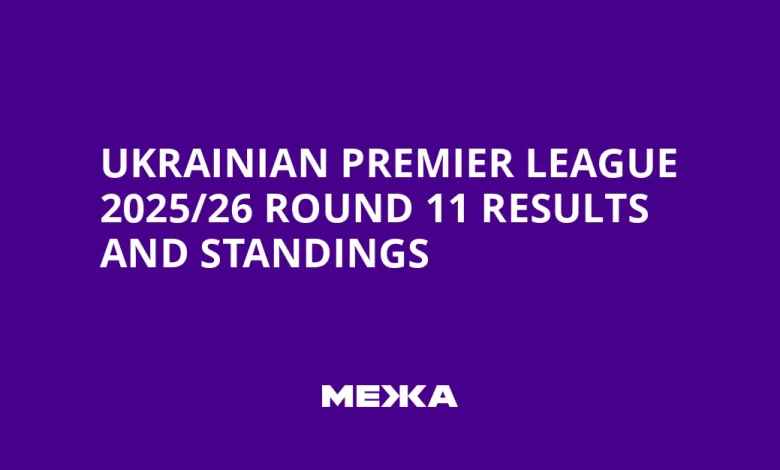 Ukrainian Premier League 2025/26 Round 11 Results and Standings