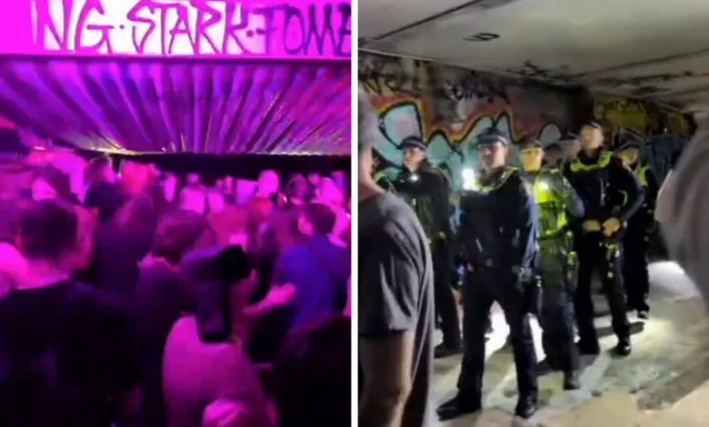 Underground rave in Hobart Rivulet tunnel shut down by police