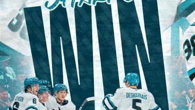 Une large victoire des Sharks mais pas de point pour Kurashev, Celebrini toujours en feu