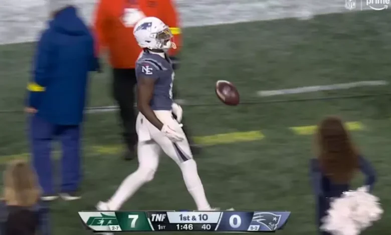 Unsuspecting Patriots Cheerleader Fails to Catch Pass From Stefon Diggs