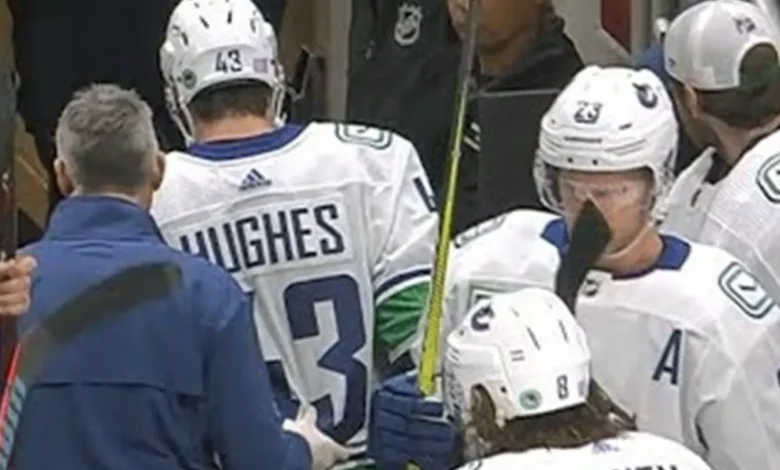 Vancouver Canucks Captain Quinn Hughes Forced to Exit Against the Winnipeg Jets with Concerning Injury