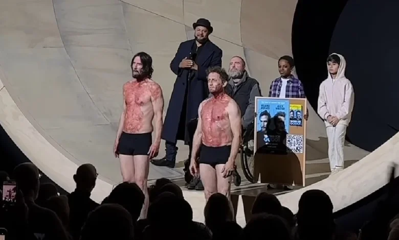 Video: Keanu Reeves and Alex Winter Present Jamie Lloyd-Inspired Halloween Costumes