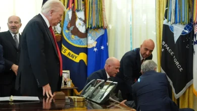 Video: Pharma executive collapses behind Trump during drug price announcement