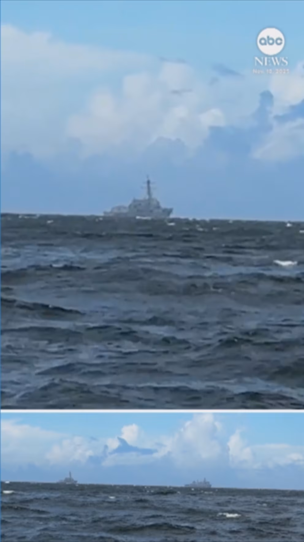 Video US warships spotted off Venezuelan coast as military conducts joint exercises