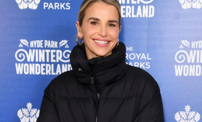 Vogue Williams poses at Winter Wonderland ahead of I'm A Celebrity appearance