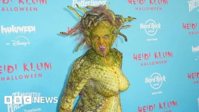 Watch: Heidi Klum slithers into Halloween as Medusa