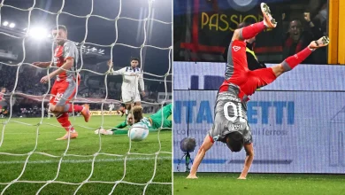 Watch Jamie Vardy's incredible acrobatic celebration as Premier League legend scores first Serie A goal at 38