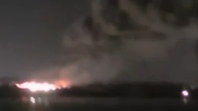 Watch: Major fire at Little Island warehouse as 'explosions' heard from across Cork Harbour