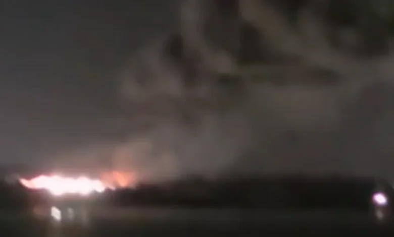 Watch: Major fire at Little Island warehouse as 'explosions' heard from across Cork Harbour