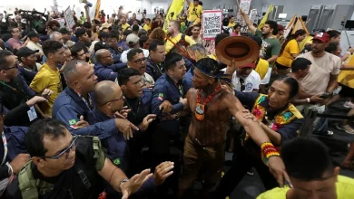 Watch: Protesters clash with security at COP30 venue in Brazil