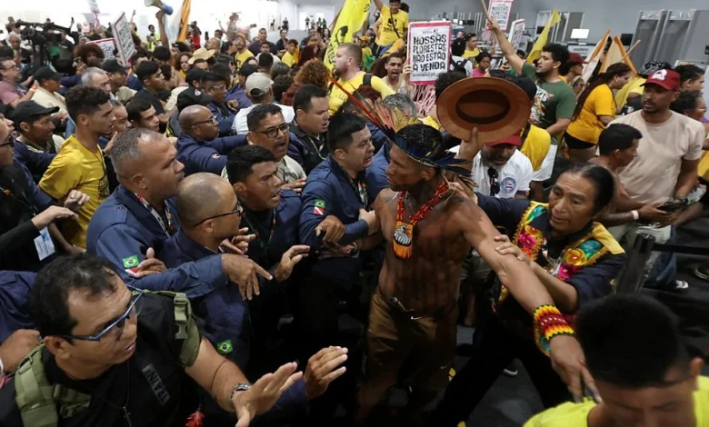 Watch: Protesters clash with security at COP30 venue in Brazil