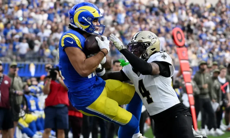 Watch: Puka Nacua makes incredible leaping catch for 39-yard TD