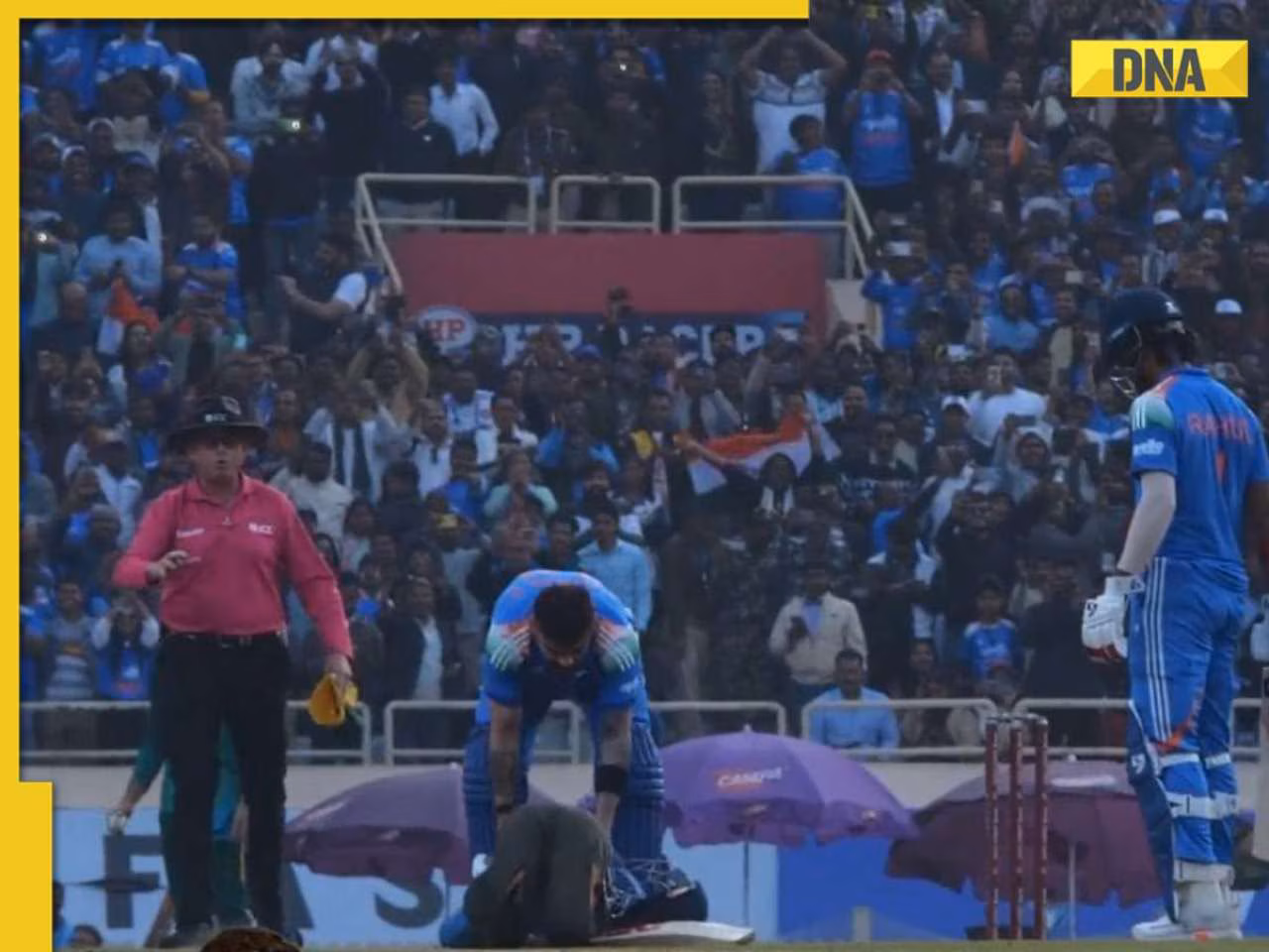 Watch: Virat Kohli fan breaches security, runs onto pitch to touch star cricketer's feet after his century