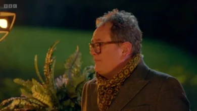 Watch as Alan Carr almost gives away Celebrity Traitors identity