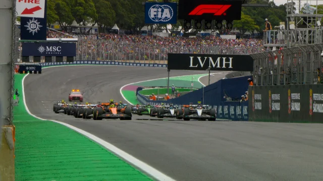Watch the Sao Paulo GP race start as Norris leads