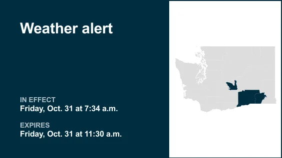 Weather alert affecting Eastern Washington until Friday midday