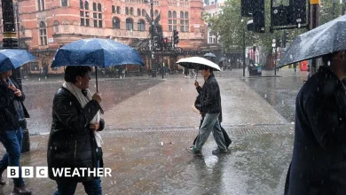 Weather warnings issued by Met Office for heavy rain over the weekend