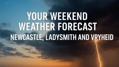 Weekend Weather For Newcastle, Ladysmith and Vryheid Shows Heat and Storms