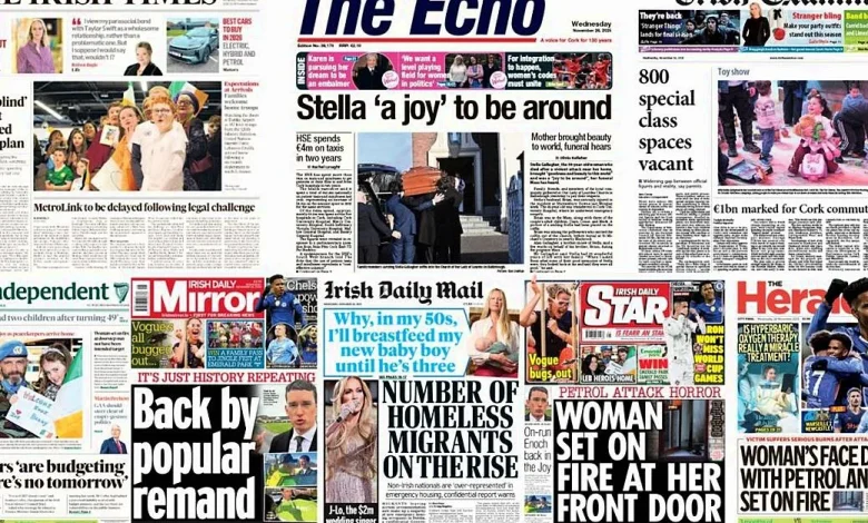 What the papers say: Wednesday's front pages