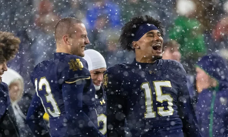 Where Notre Dame QB CJ Carr is ranked nationally in major passing statistics after Week 11