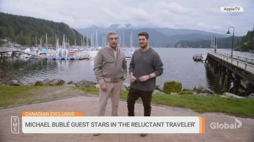 Who’s more Canadian? Eugene Levy and Michael Bublé hit the ice rink to find out