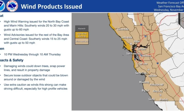 Wind gusts up to 60 mph expected along Sonoma Coast as storm moves in