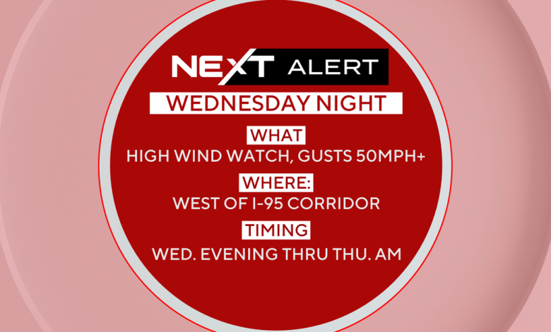 Winds Wednesday evening in Philadelphia region could prompt power outages. Here's the weather forecast.