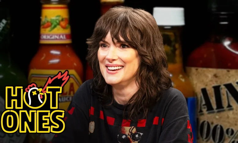 Winona Ryder Needs More Ice Cream While Eating Spicy Wings