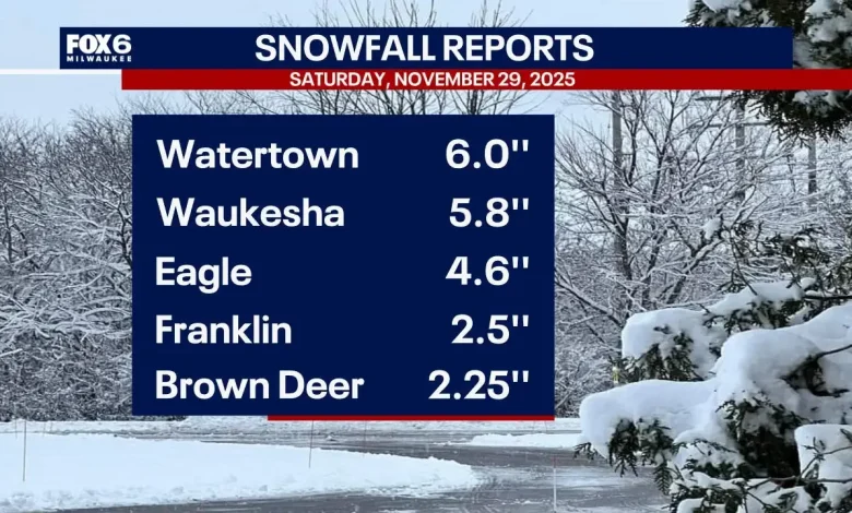 Wisconsin snowfall totals: Winter storm on Saturday, Nov. 29