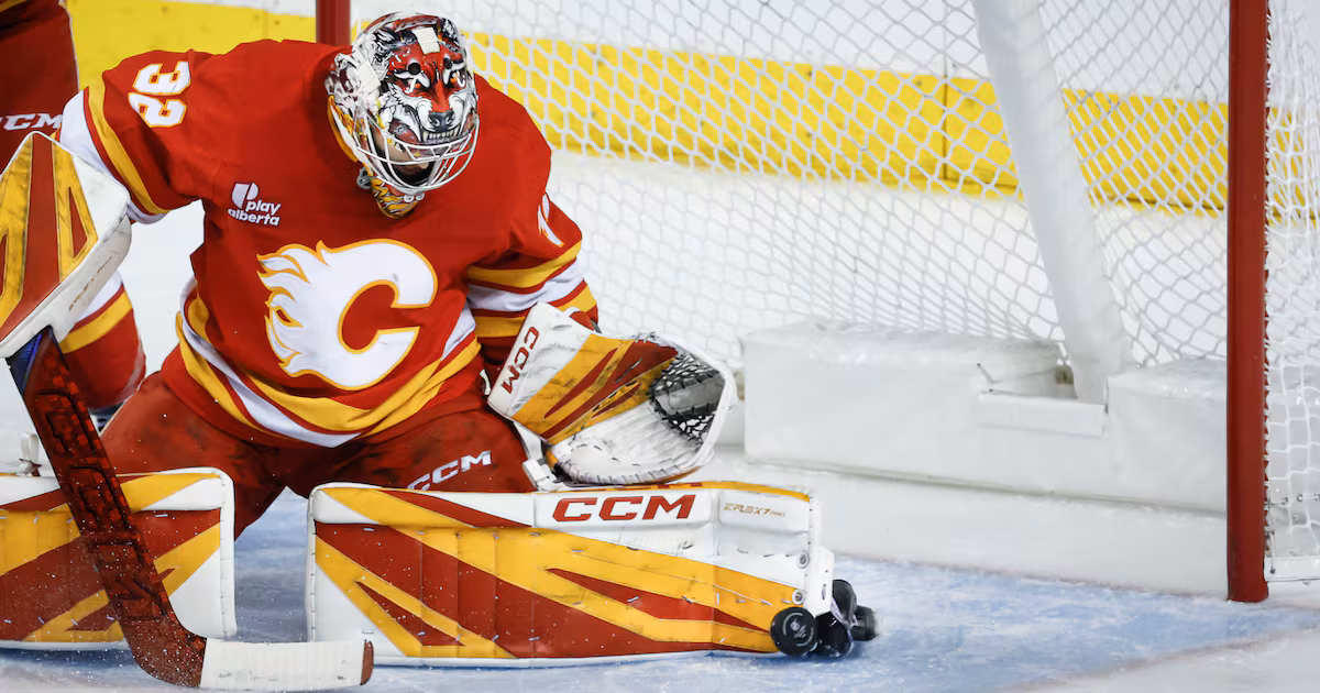 Wolf earns first shutout of season in Flames’ win over Sharks