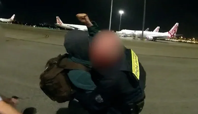 Woman stabs AFP officer with pen