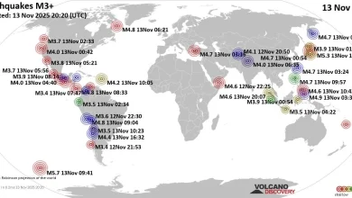 World Earthquake Report for Thursday, 13 November 2025