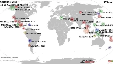 World Earthquake Report for Thursday, 27 November 2025
