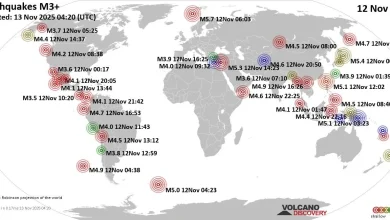 World Earthquake Report for Wednesday, 12 November 2025