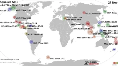 Worldwide Earthquakes Report for November 27, 2025