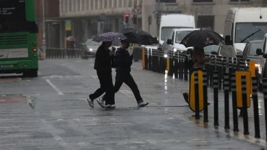 Yellow rain warning issued for four counties