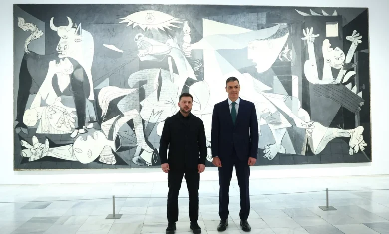 Zelenskyy visits Picasso’s ‘Guernica’ painting after drawing parallel to Ukraine’s bombing