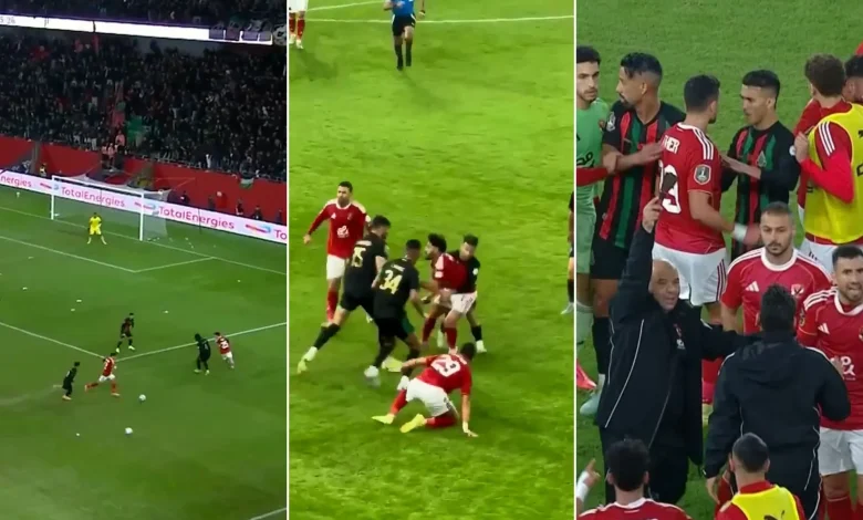 "آلة حادة" وزجاجات بلاستيكية وشكوى مصرية.. أحداث صادمة بمباراة الأهلي والجيش الملكي