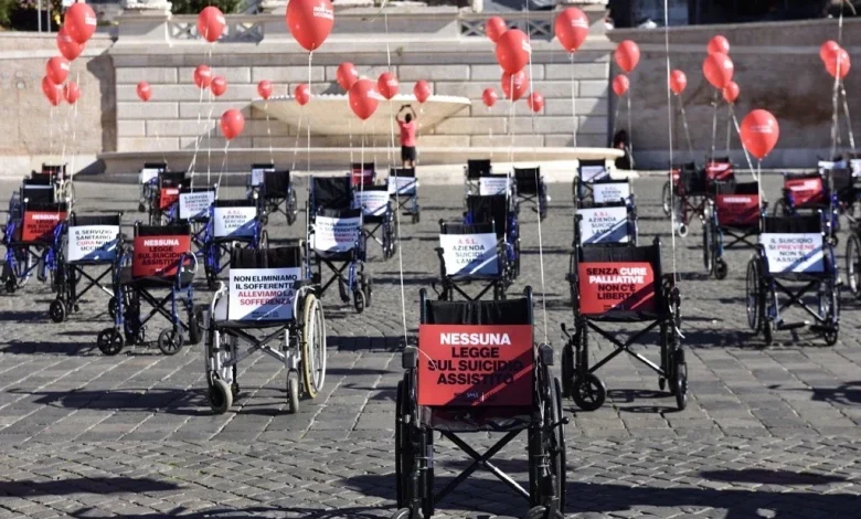 ‘Don’t kill me’: Empty wheelchairs dramatize campaign against assisted suicide in Italy