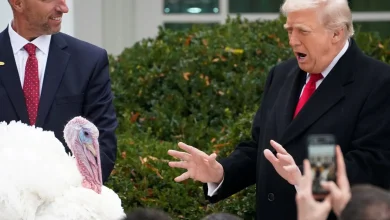 ‘Gobble and Waddle’: Trump pardons Thanksgiving turkeys, blasts Democrats