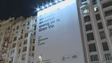 ‘Try putting a Spanish ad up in Barcelona’: Catalan-language billboard in Madrid backfires on 50th anniversary of Franco’s death