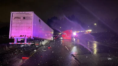 3 semi, 1 car crash blocks northbound I-5 in Tumwater for hours
