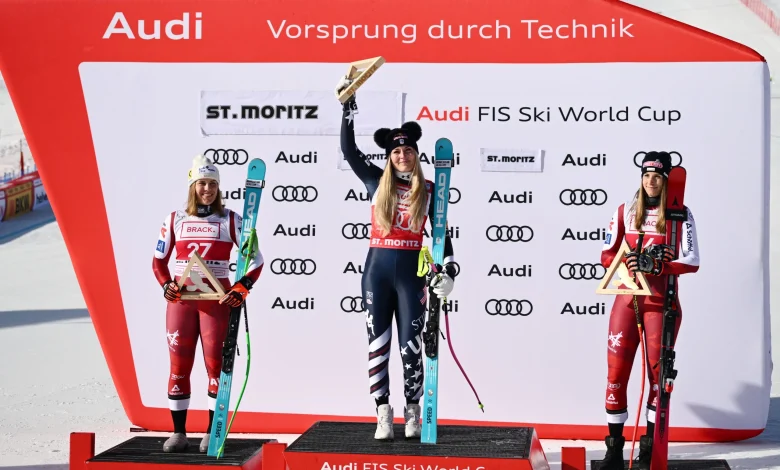 41-year-old Vonn makes history with overwhelming Downhill victory in St. Moritz